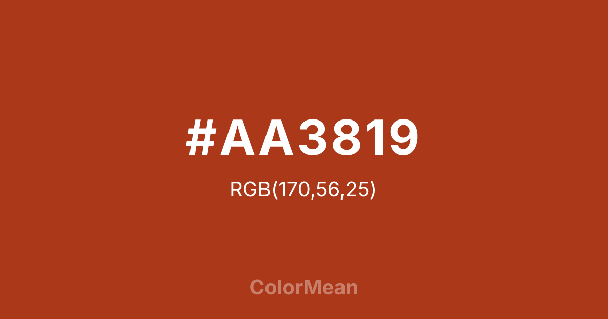 #AA3819 color swatch