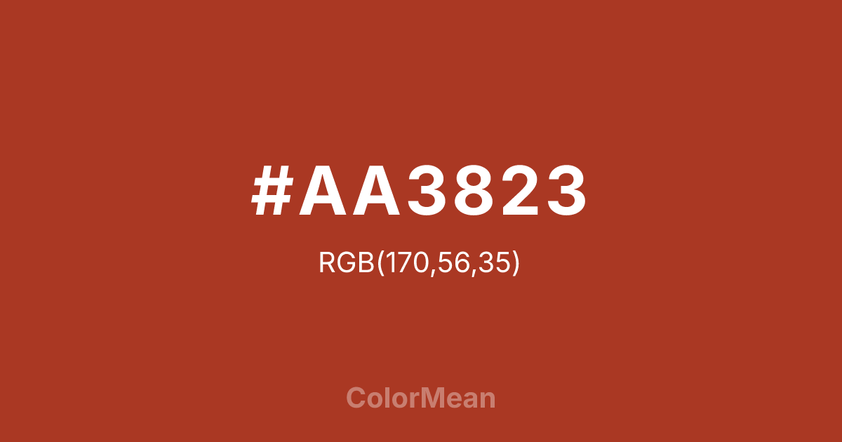 #AA3823 color swatch