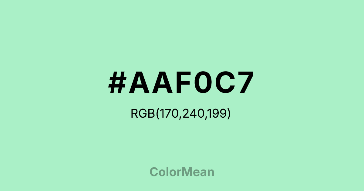 #AAF0C7 color swatch