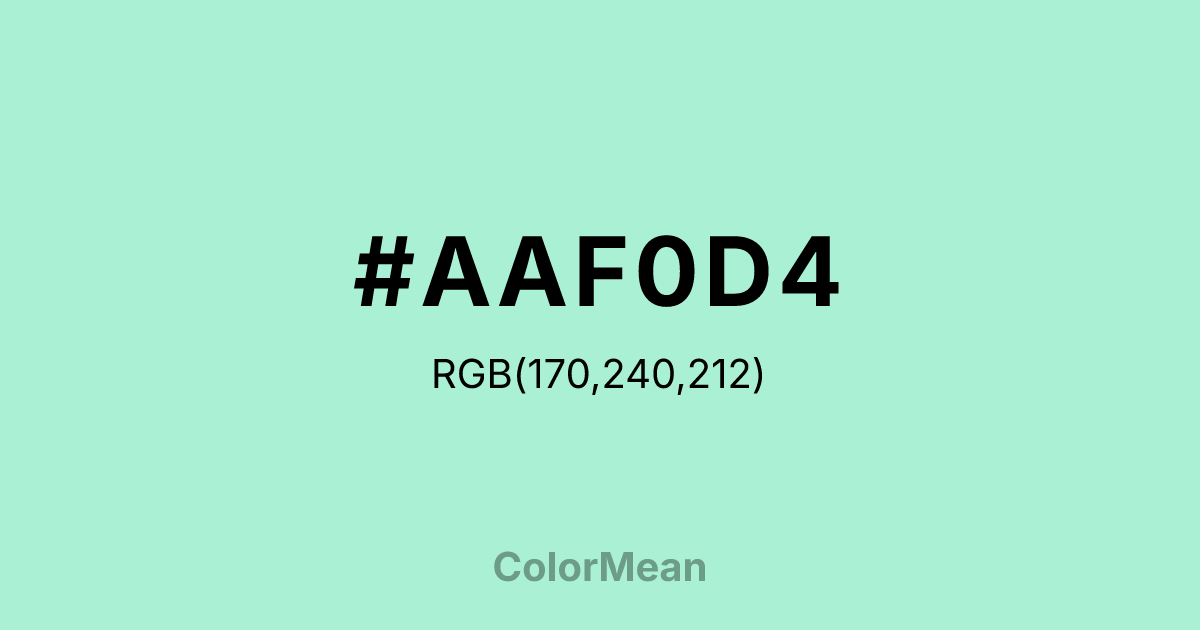 #AAF0D4 color swatch