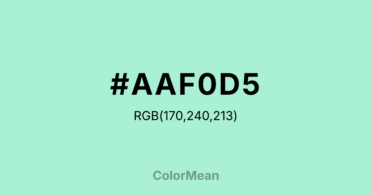#AAF0D5 color swatch