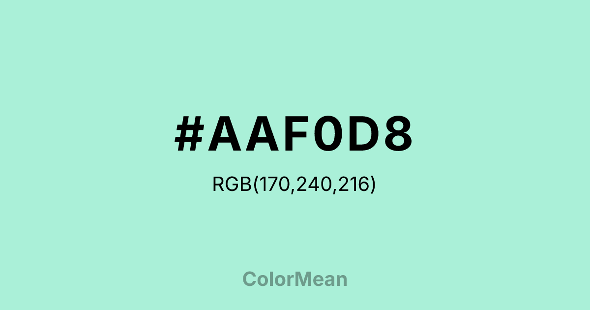 #AAF0D8 color swatch