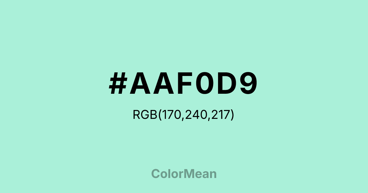 #AAF0D9 color swatch