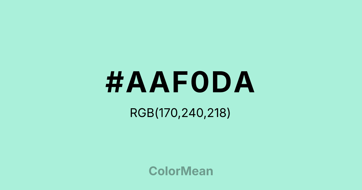 #AAF0DA color swatch
