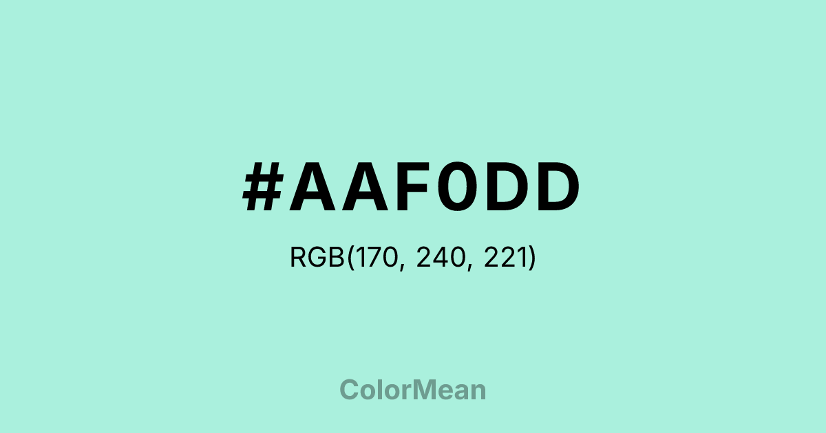 #AAF0DD color swatch