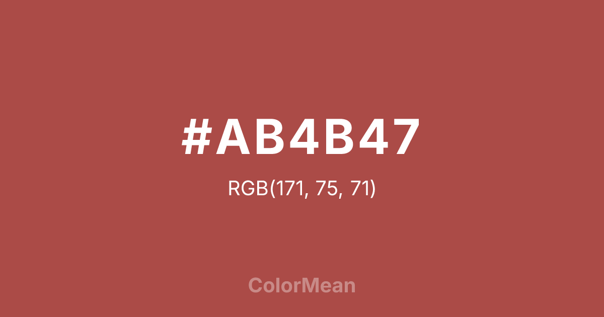 #AB4B47 color swatch