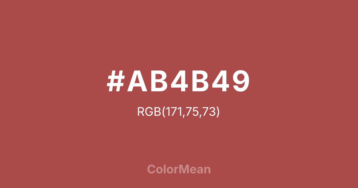 #AB4B49 color swatch
