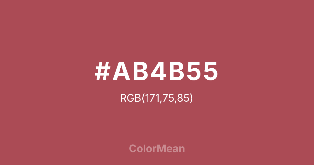 #AB4B55 color swatch
