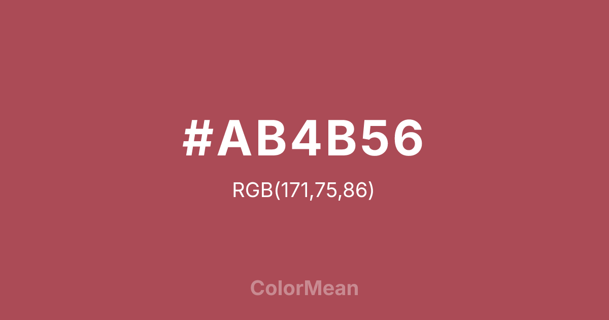 #AB4B56 color swatch