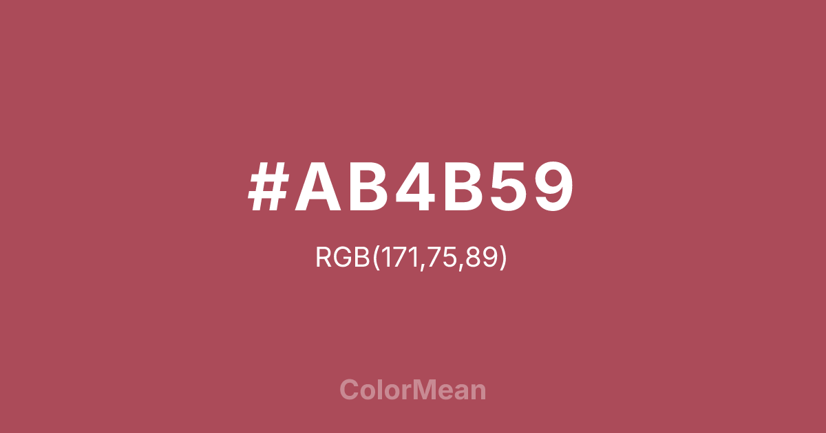 #AB4B59 color swatch