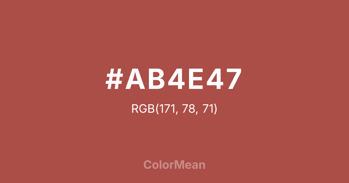 #AB4E47 color swatch