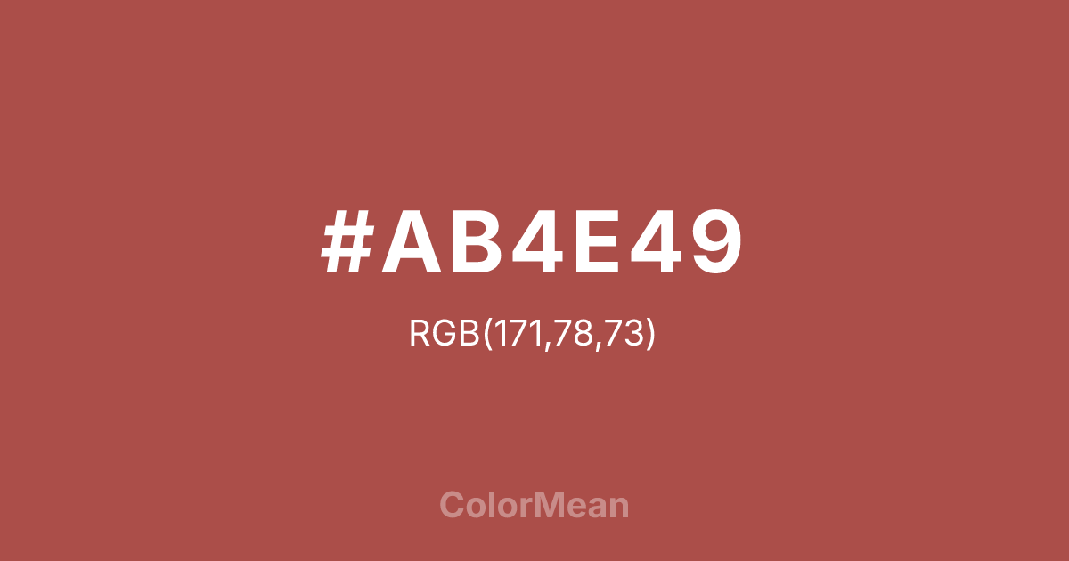 #AB4E49 color swatch