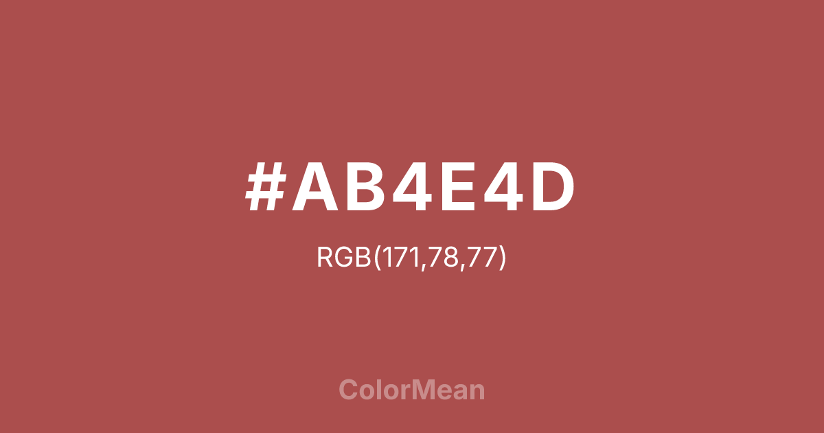 #AB4E4D color swatch