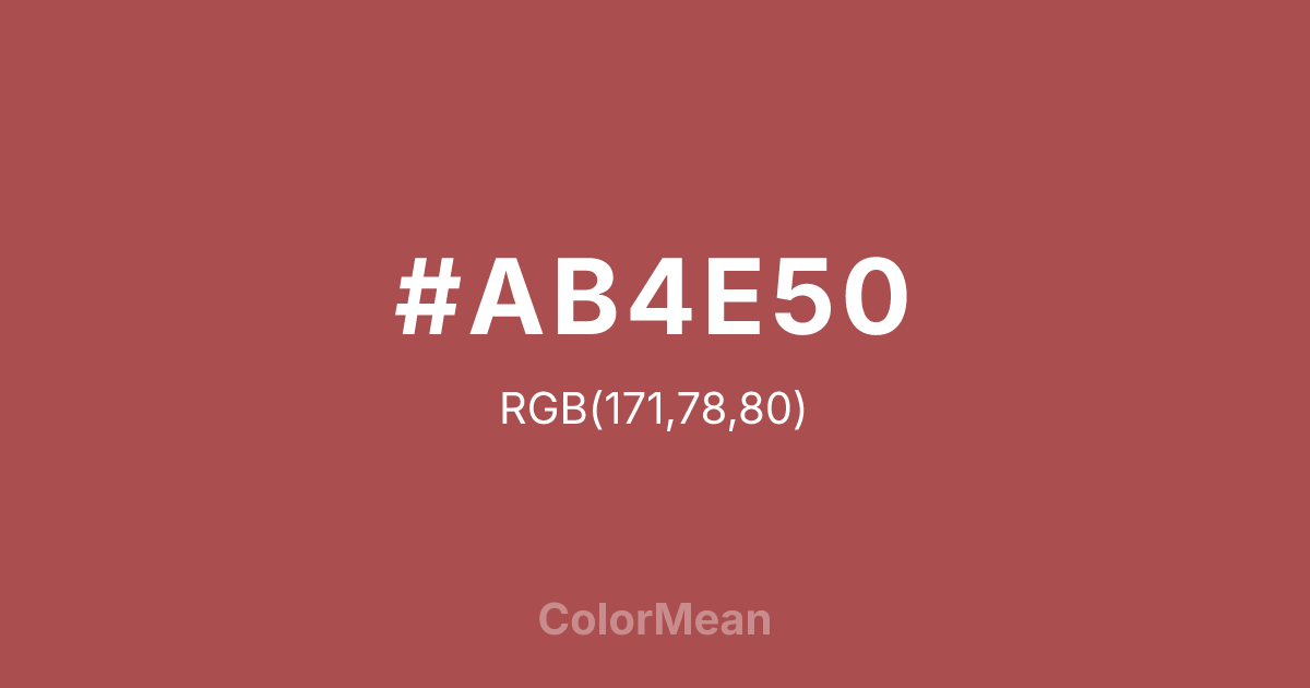 #AB4E50 color swatch