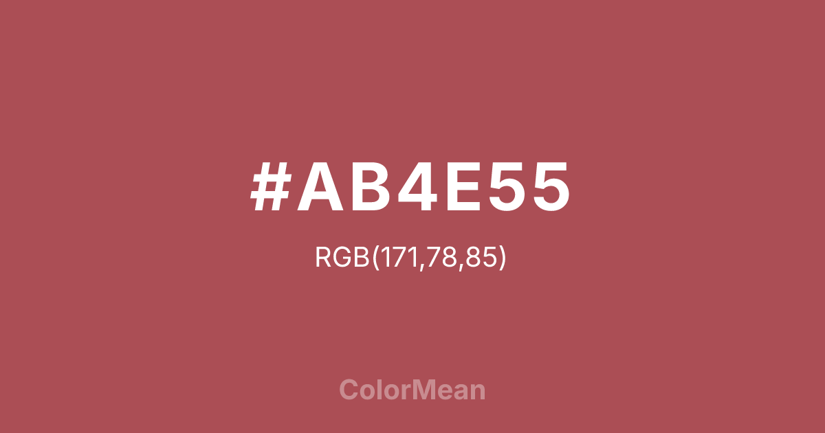 #AB4E55 color swatch