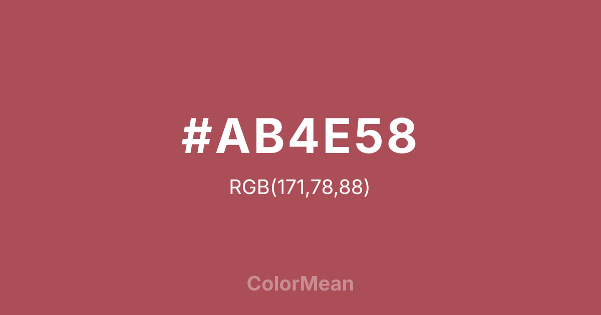 #AB4E58 color swatch