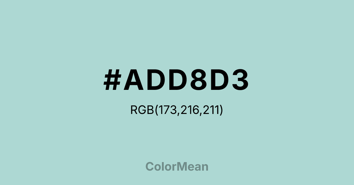 #ADD8D3 color swatch