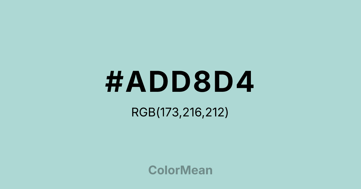 #ADD8D4 color swatch