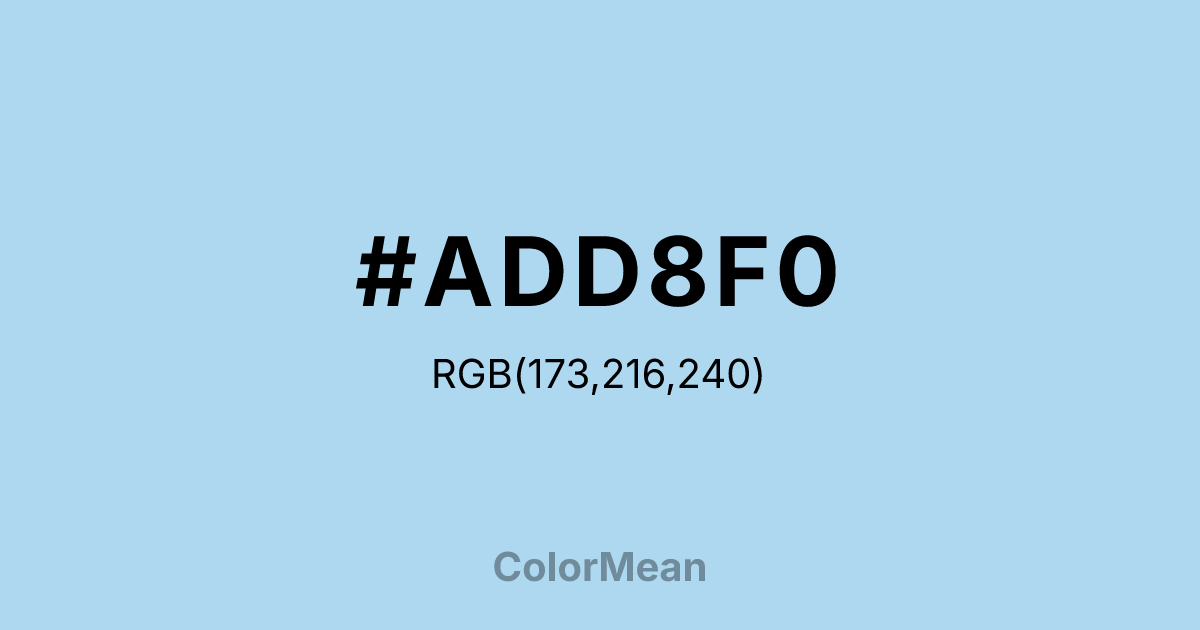 #ADD8F0 color swatch