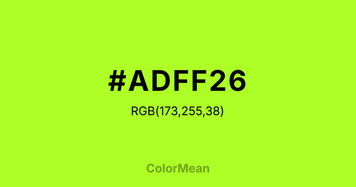 #ADFF26 color swatch