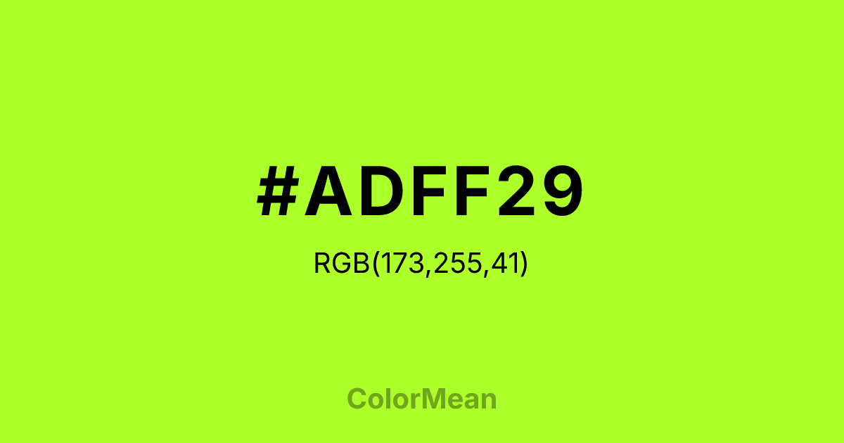 #ADFF29 color swatch