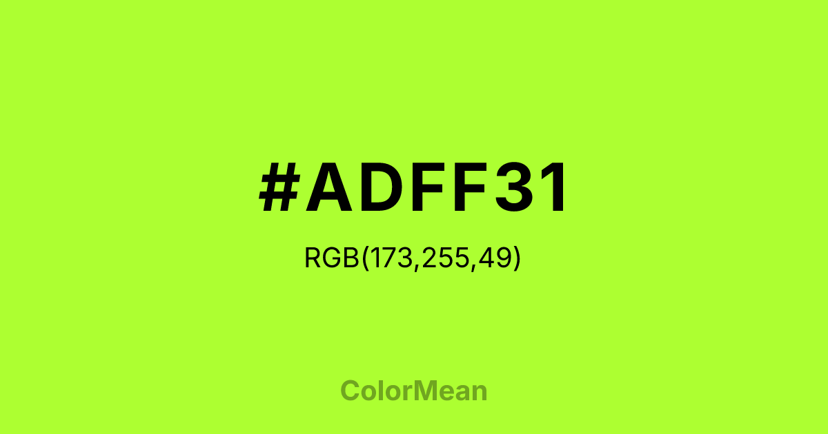 #ADFF31 color swatch
