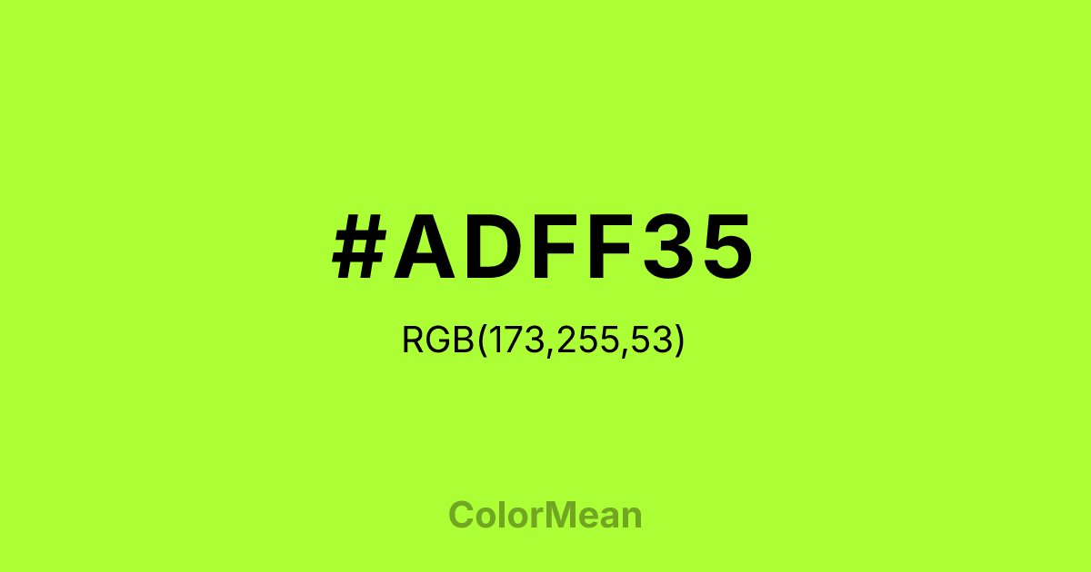 #ADFF35 color swatch
