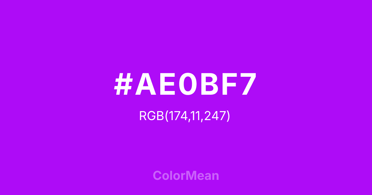 #AE0BF7 color swatch