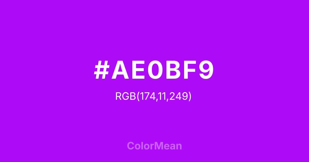 #AE0BF9 color swatch