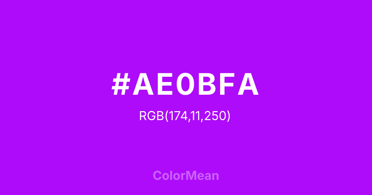 #AE0BFA color swatch