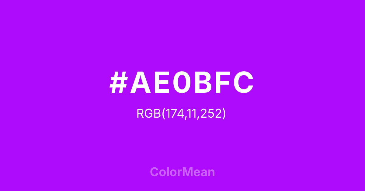 #AE0BFC color swatch