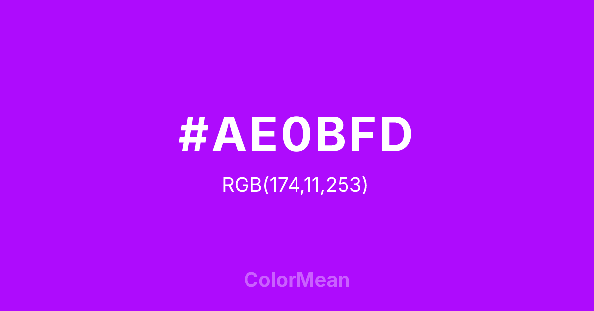 #AE0BFD color swatch
