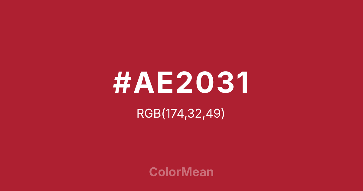 #AE2031 color swatch