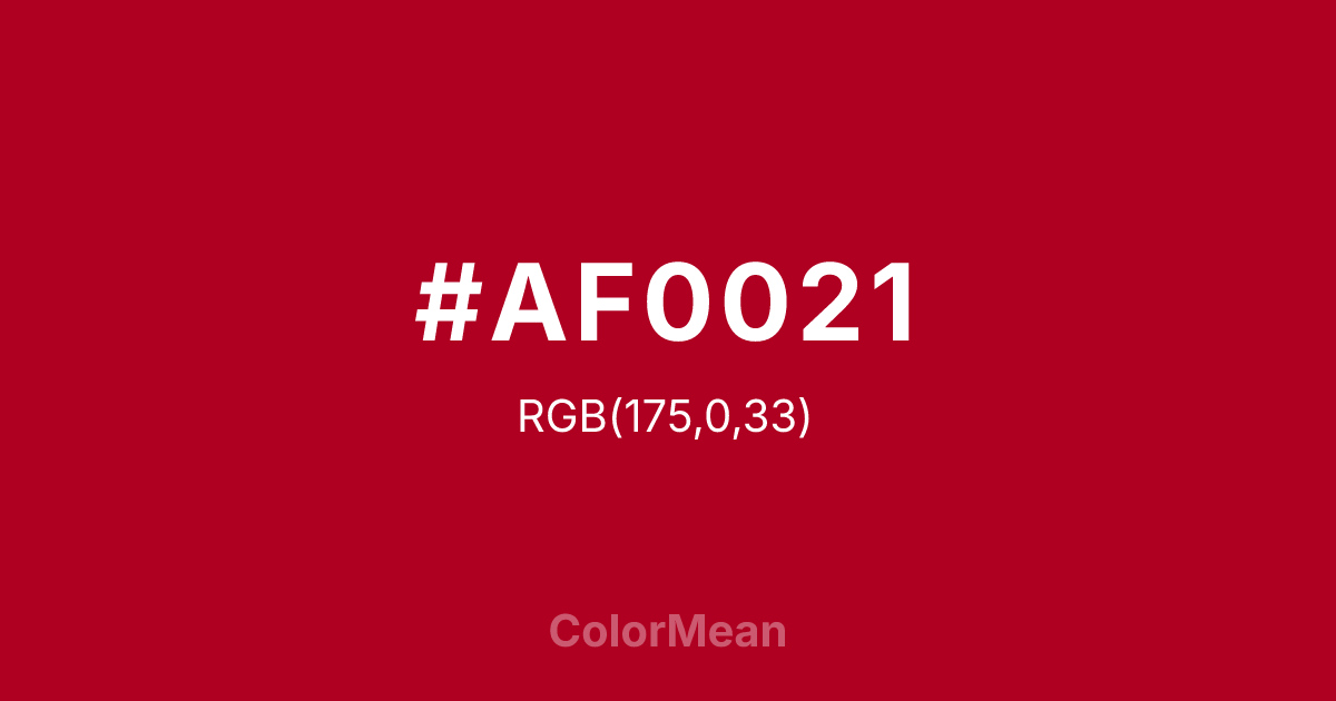 #AF0021 color swatch