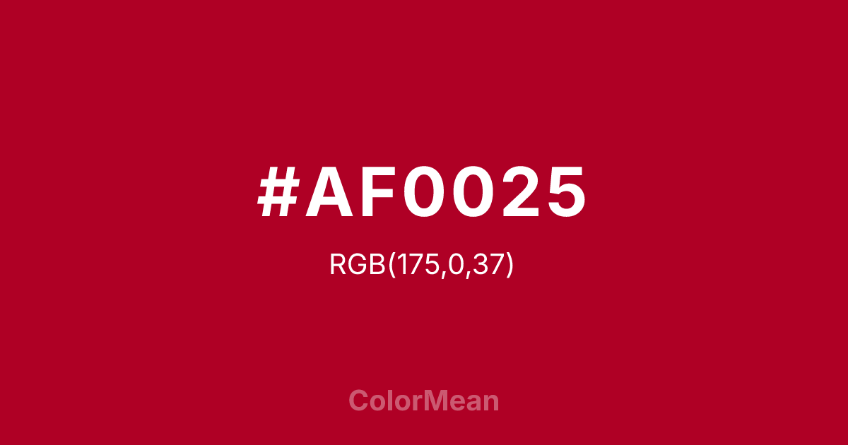 #AF0025 color swatch
