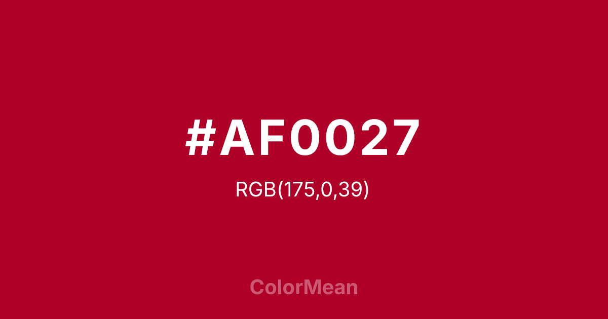 #AF0027 color swatch