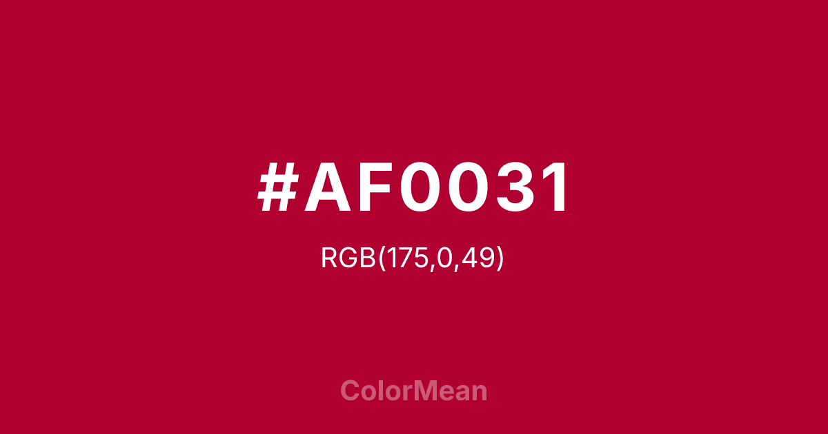 #AF0031 color swatch