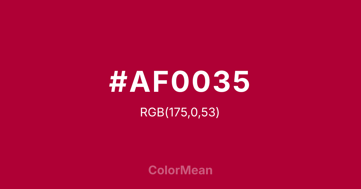 #AF0035 color swatch