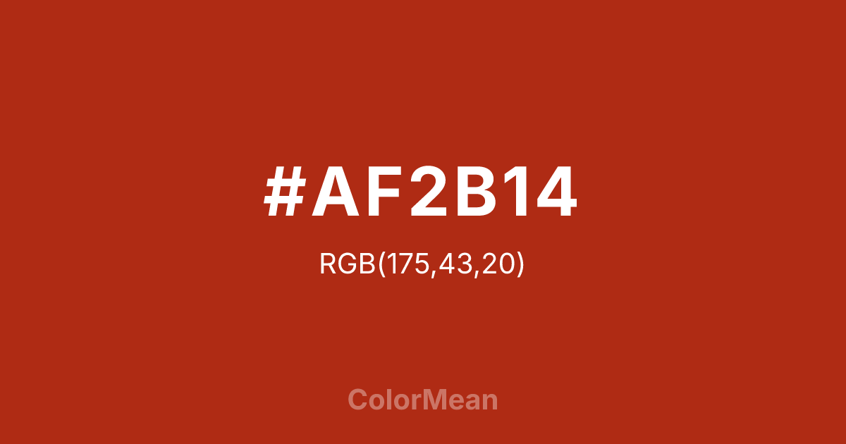 #AF2B14 color swatch