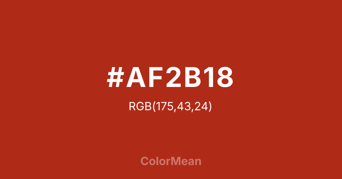 #AF2B18 color swatch