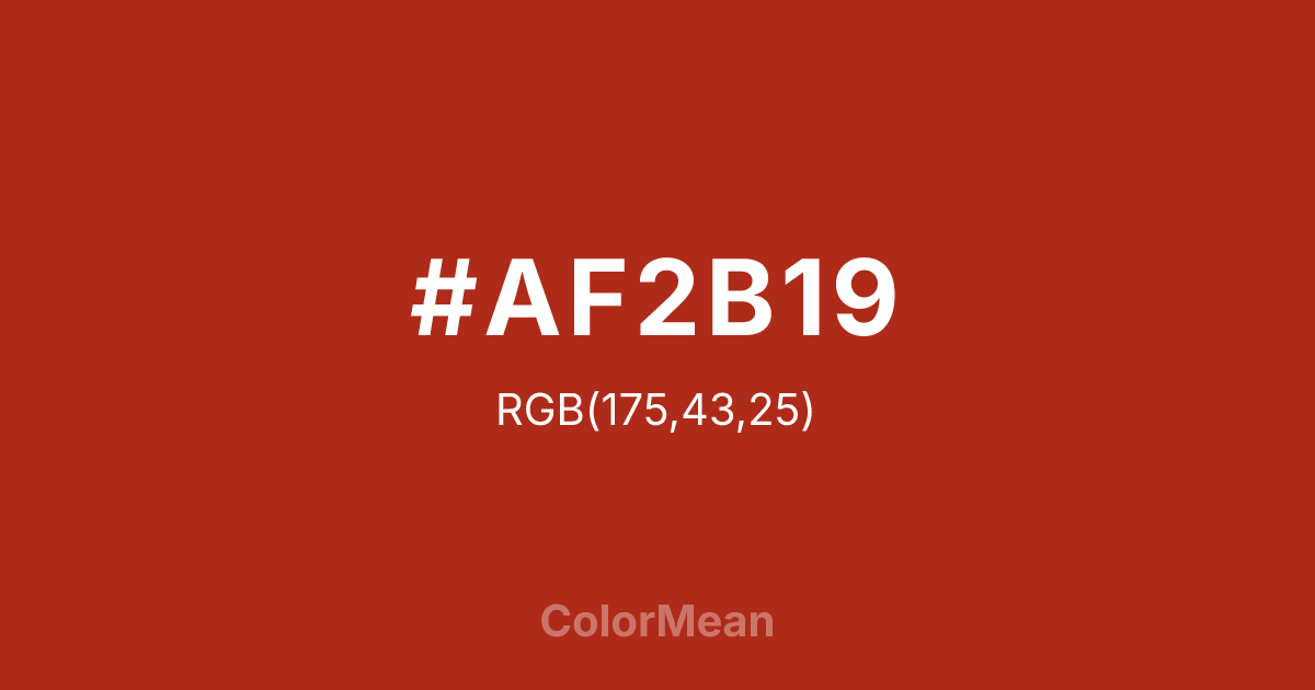 #AF2B19 color swatch