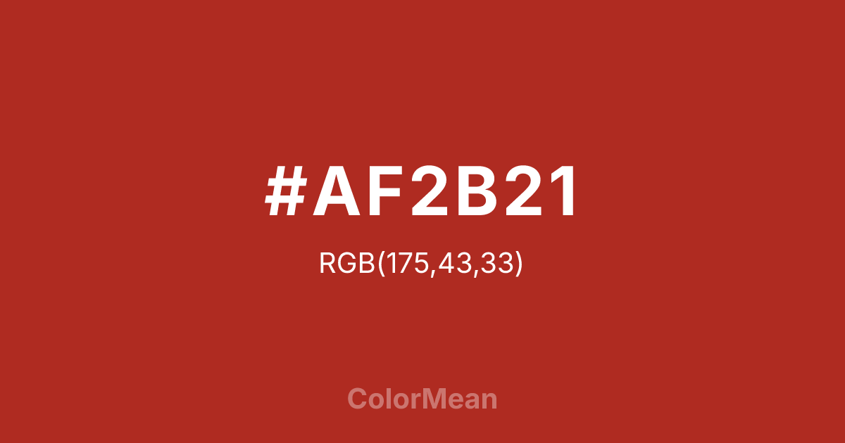 #AF2B21 color swatch