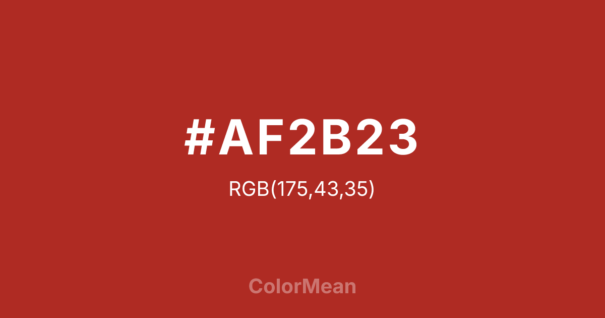 #AF2B23 color swatch