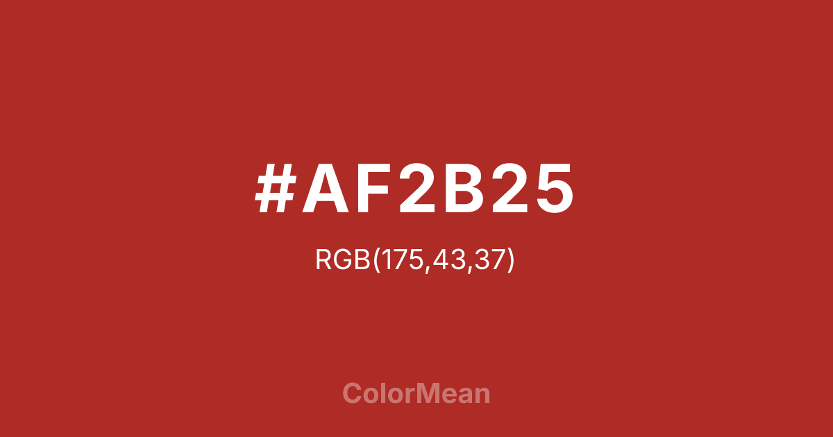 #AF2B25 color swatch
