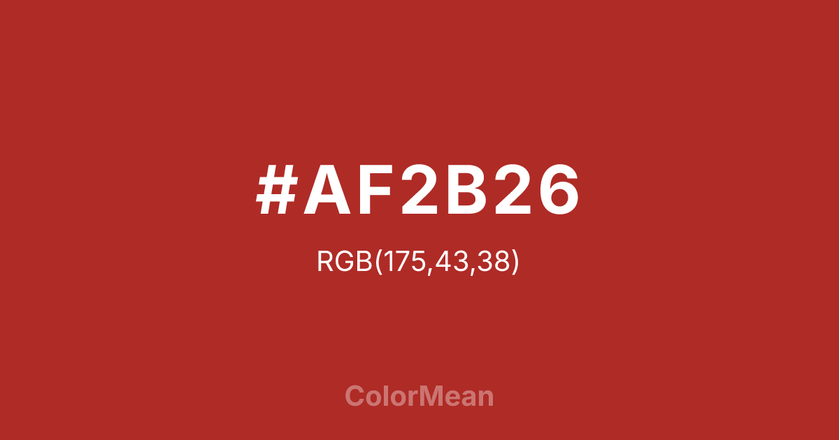 #AF2B26 color swatch