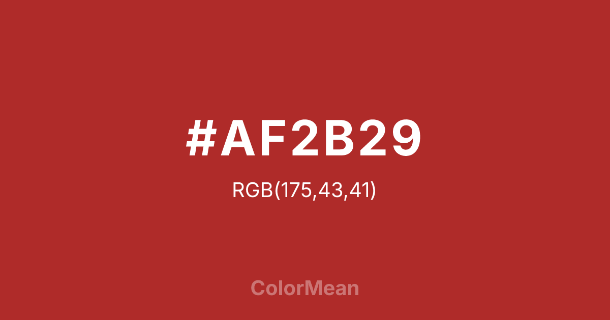 #AF2B29 color swatch