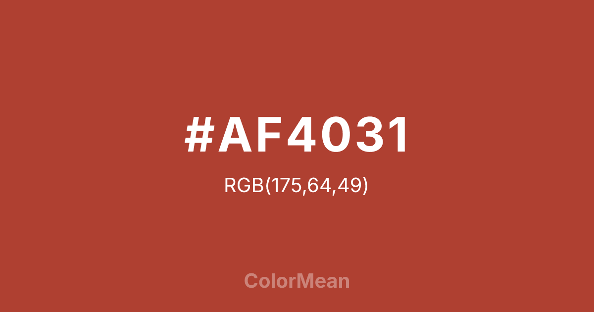 #AF4031 color swatch