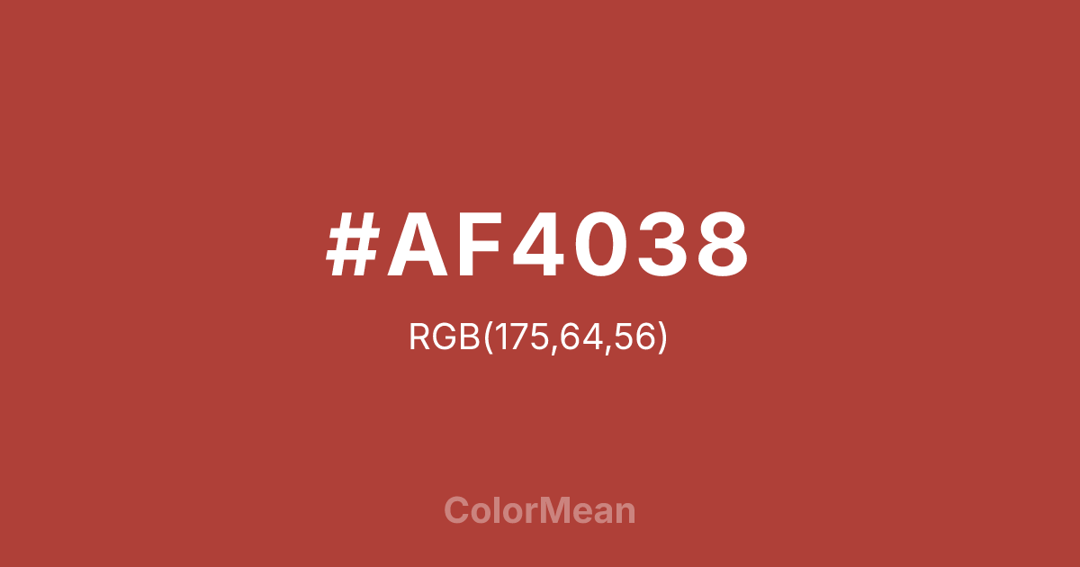 #AF4038 color swatch
