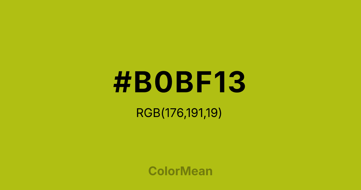 #B0BF13 color swatch