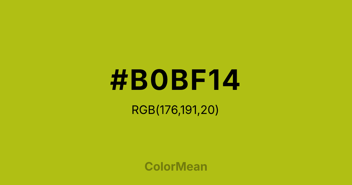 #B0BF14 color swatch